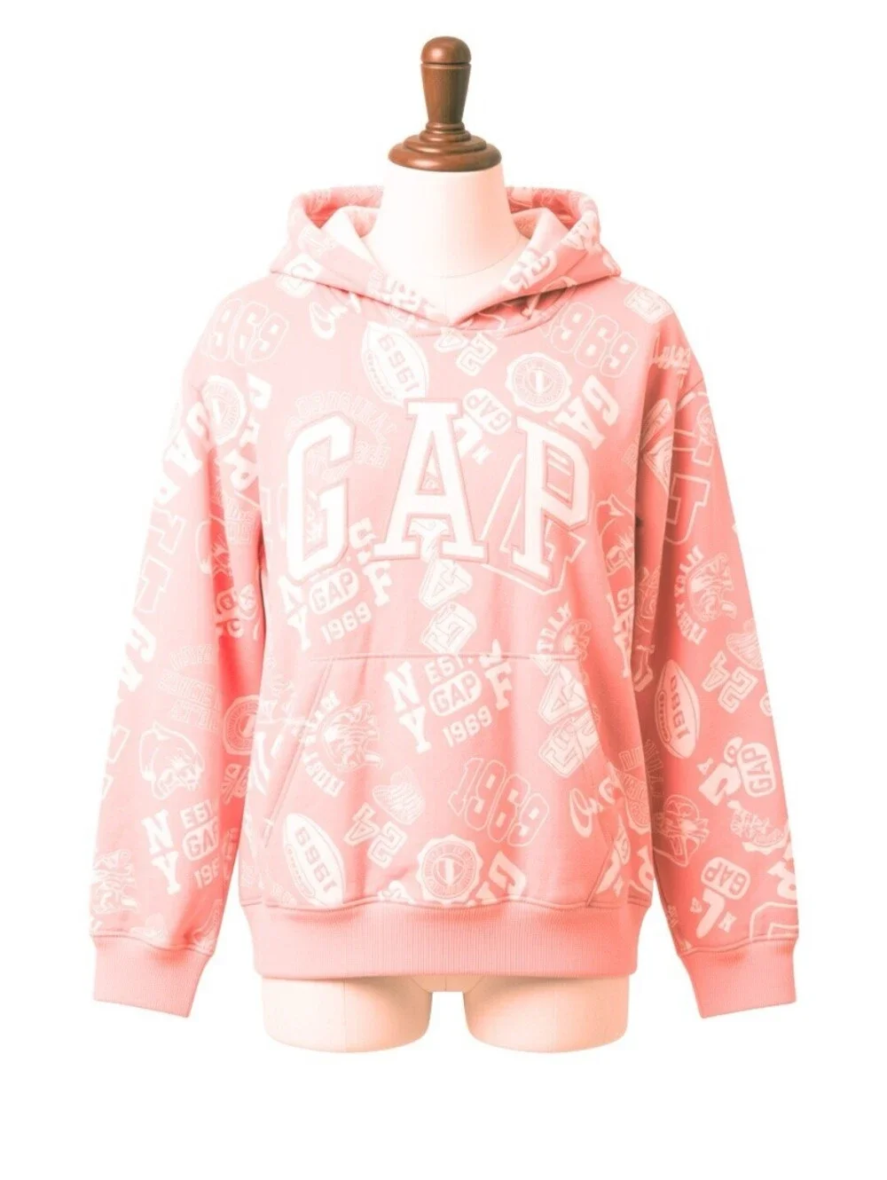 GAP Girls Pink Graphic Hoodie & Blue Jeans 2-Piece Casual Outfit Set